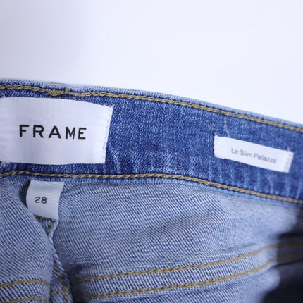 FRAME Le Slim Palazzo Jeans Drizzle Medium Wash Blue High Rise Women's 28