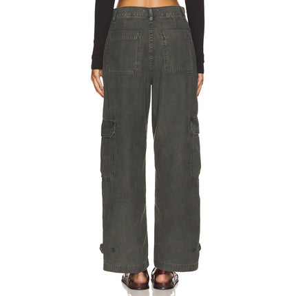 AGOLDE Brynn Cargo Pant NWT Marker Black Wide Leg Cotton Twill Women's 32