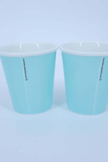 TIFFANY & CO Coffee Cups Blue Bone China Set of 2
