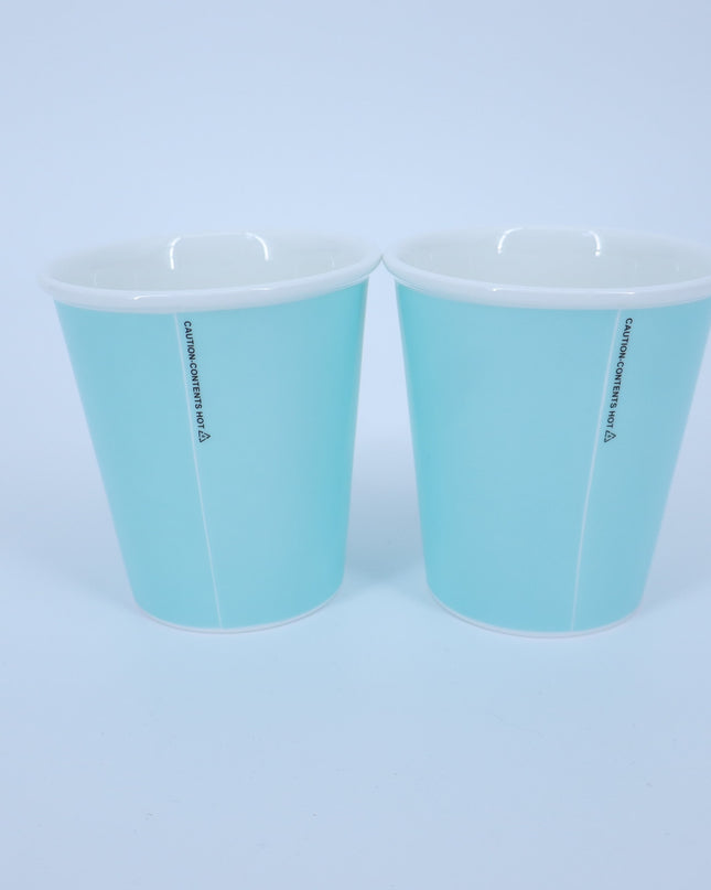 TIFFANY & CO Coffee Cups Blue Bone China Set of 2