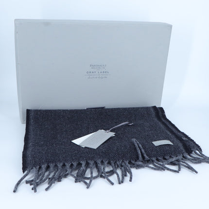 Faribault Woolen Mill Wool Fringe Scarf Gray NWT Comes with Gift Box Unisex