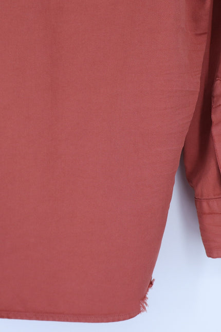 FRANK & EILEEN Eileen Shirt Rust Orange Relaxed Button Up Long Sleeve Women's S