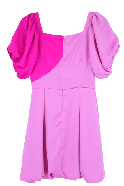 ATOIR Lost To The Night Dress Pink Fuchsia Mini Balloon Hem Puff Sleeve Womens 4
