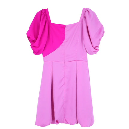 ATOIR Lost To The Night Dress Pink Fuchsia Mini Balloon Hem Puff Sleeve Womens 4