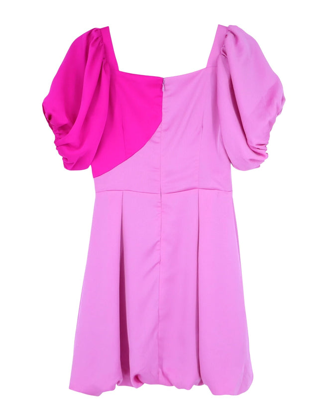 ATOIR Lost To The Night Dress Pink Fuchsia Mini Balloon Hem Puff Sleeve Womens 4