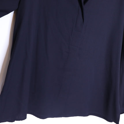 STUDIO NICHOLSON Volume Sleeve Shirt Navy Blue Popover Blouse Women's 3/US 10