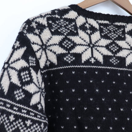 Polo Ralph Lauren Reindeer Wool Pullover Sweater Black Winter Cabin Men's M