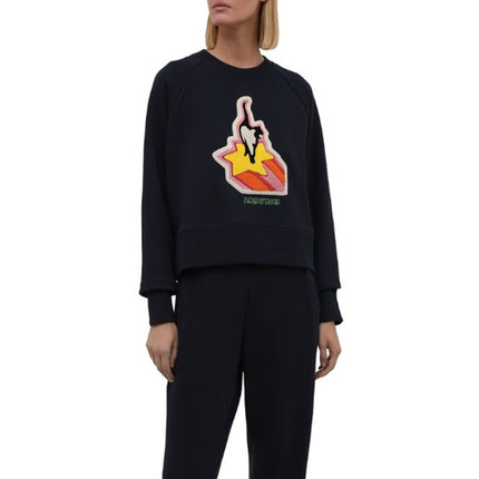 ZIMMERMANN Starcat Embroidered Sweatshirt Navy Pullover Terry Women's 3/US 10