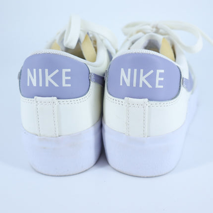 Nike Blazer Low Platform Sneakers White Lilac Suede Leather Lace Up Women's 7