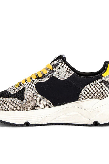 GOLDEN GOOSE Running Sole Sneaker Natural Snake Print and White Star Women's 40