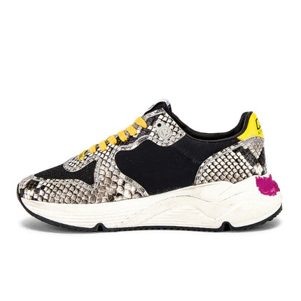 GOLDEN GOOSE Running Sole Sneaker Natural Snake Print and White Star Women's 40
