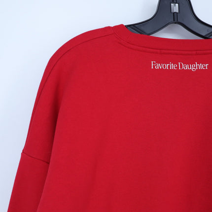 Favorite Daughter Cropped Favorite Mama Sweatshirt Cherry White Women's L