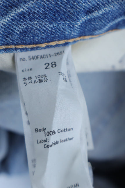 MOUSSY Tifton Wide Straight Jeans Light Blue High Rise Distressed Women's 28