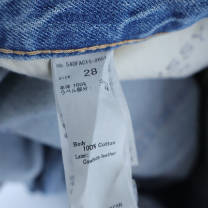 MOUSSY Tifton Wide Straight Jeans Light Blue High Rise Distressed Women's 28