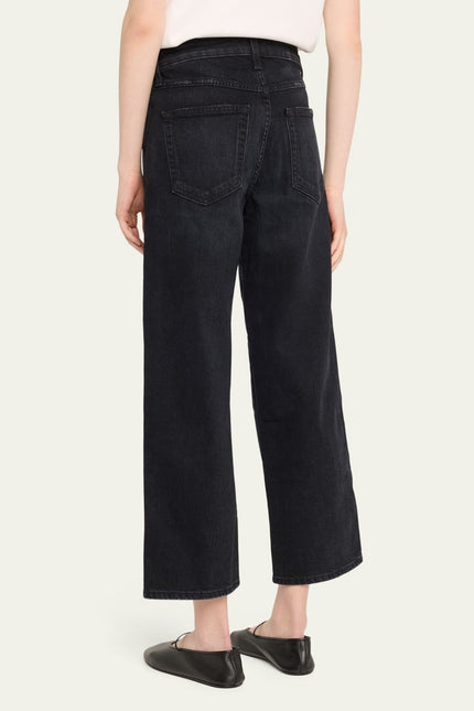 AMO Billie Jeans So Good Black High Rise Wide Leg Straight Cropped Women's 27