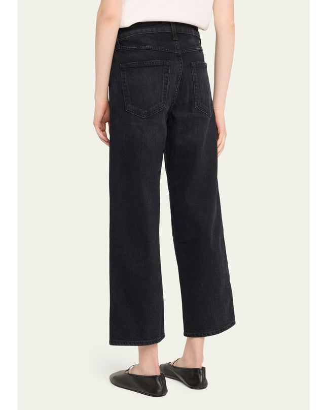 AMO Billie Jeans So Good Black High Rise Wide Leg Straight Cropped Women's 27