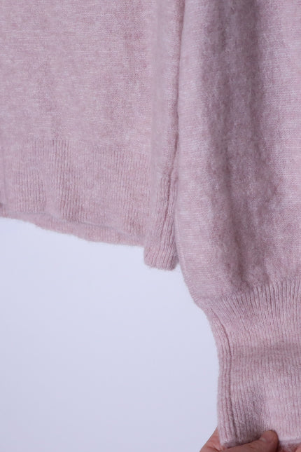 TED BAKER Larbow Statement Bow Sweater Pink Wool Knit Pullover Women's 0/US 2