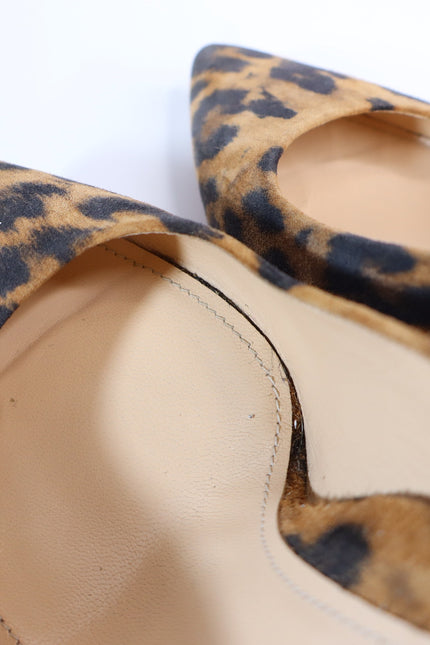 MARION PARKE Muse Leopard Pumps Brown Ankle Strap Pointed Toe Women's 35.5US/5.5