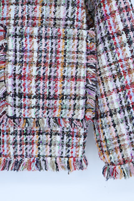 ESSENTIEL ANTWERP Colorful Tweed Cardigan Off-White Red Black Women's 32/US 2