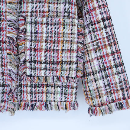 ESSENTIEL ANTWERP Colorful Tweed Cardigan Off-White Red Black Women's 32/US 2
