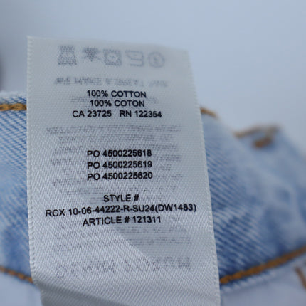 Denim Forum The Farrah Cargo Jeans Bleach Bleu NWT High Rise Women's 25