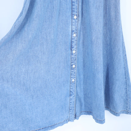 VERONICA BEARD Ruben Midi Dress Pebble Stone Denim Button Front Women's 10
