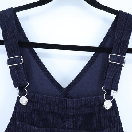 Lisa Says Gah Lucy Corduroy Overalls Black Straight Leg Bottom Women's M