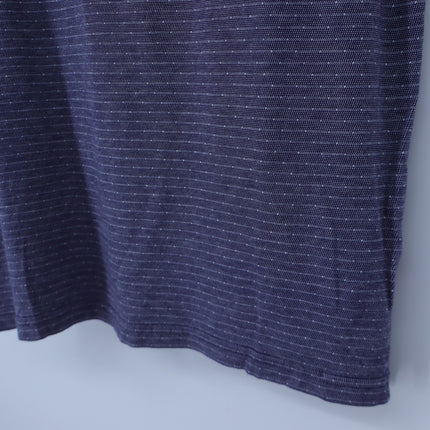 Johnston & Murphy Stripe Polo Shirt Navy Short Sleeve Casual Men's M