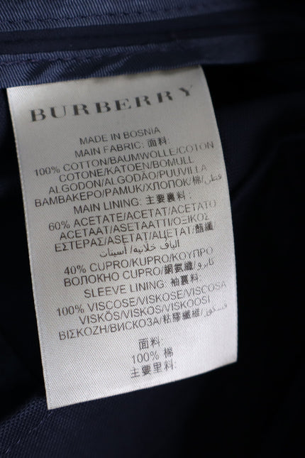BURBERRY Crop Double Breasted Swing Jacket Dark Navy Long Sleeve Women's 40/US 6