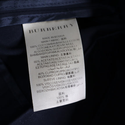 BURBERRY Crop Double Breasted Swing Jacket Dark Navy Long Sleeve Women's 40/US 6