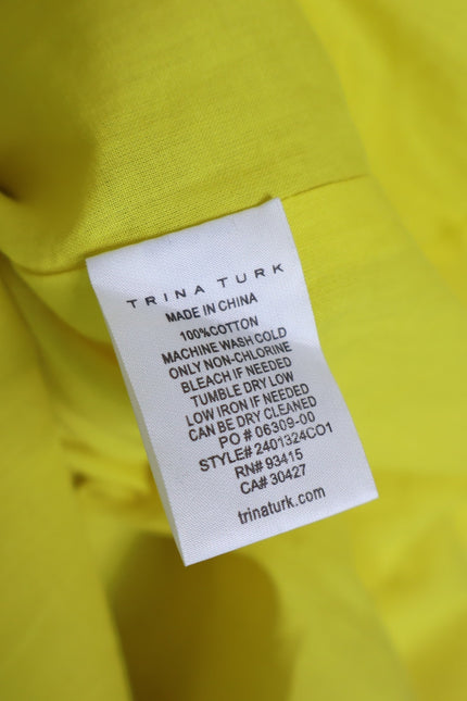 TRINA TURK NWT Malina Mini Dress Sunshine State Yellow Half Sleeve Women's M
