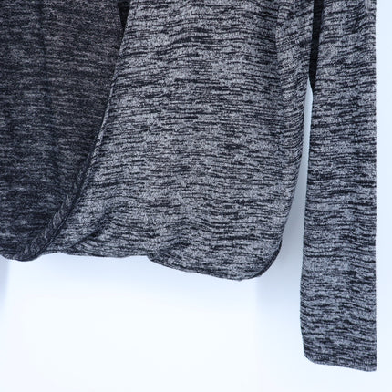 Rag & Bone/Jean Mia Knit Top Heathered Charcoal Gray Wrap Back Women's S