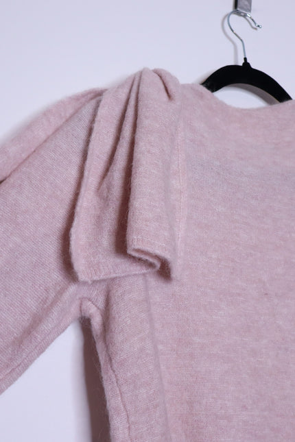 TED BAKER Larbow Statement Bow Sweater Pink Wool Knit Pullover Women's 0/US 2