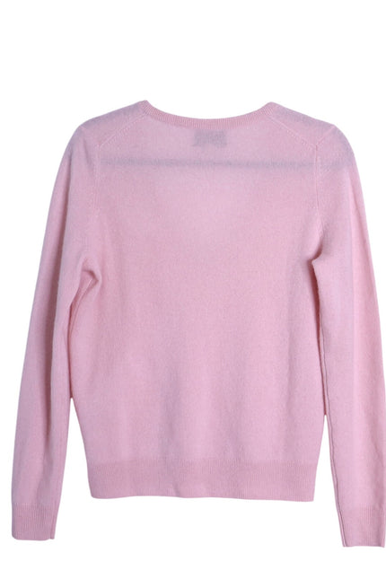 TUCKERNUCK Cashmere V Neck Sweater Soft Pink Long Sleeve Women's M