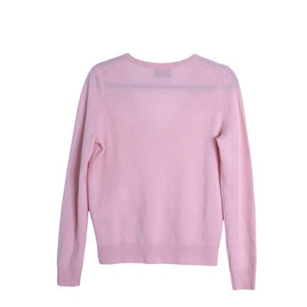 TUCKERNUCK Cashmere V Neck Sweater Soft Pink Long Sleeve Women's M