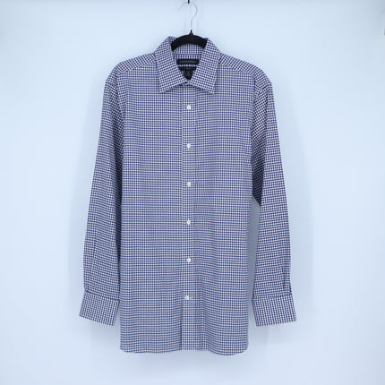 Banana Republic Slim Fit Button Up Shirt Blue White Gingham Long Sleeve Men's M