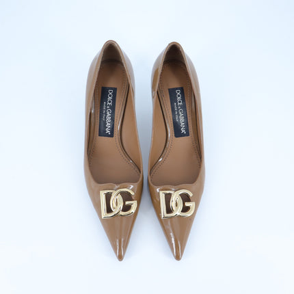 Dolce & Gabbana Lollo Pumps 60mm Brown Patent Leather Women's 35.5/US 5.5