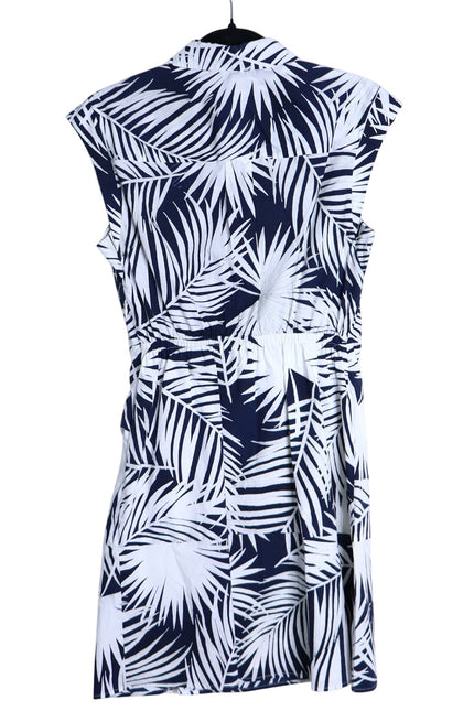 MILLY NWT Maxwell Palm Print Poplin Mini Dress Navy Short Sleeve Women's 6