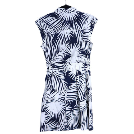MILLY Maxwell Palm Print Poplin Mini Dress NWT Navy Short Sleeve Women's 6