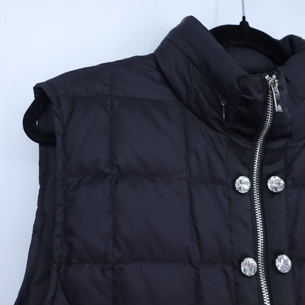 Ciao Milano Celia Goose Down Vest Black Hooded Puffer Sleeveless Women's L