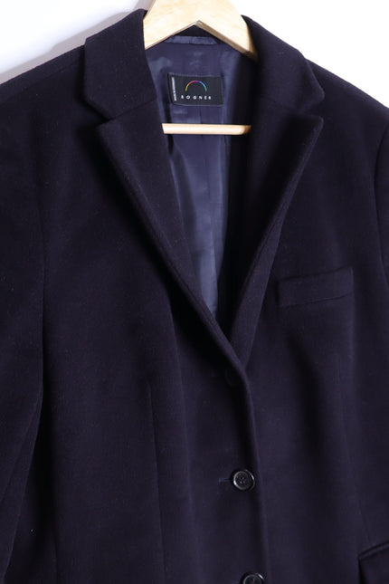 BOGNER Wool Blend Blazer Jacket Black Single Breasted Long Sleeve Women's 14