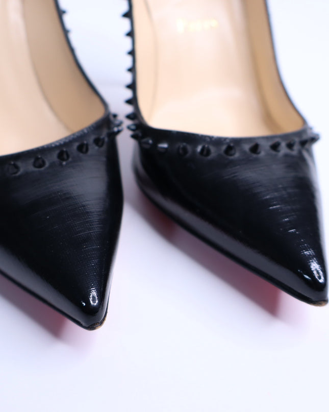 CHRISTIAN LOUBOUTIN Anjalina Givree Brushed Leather Pumps Black Women's 35.5