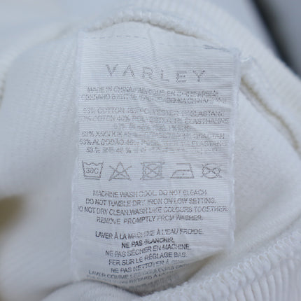 Varley Addelyn Ribbed Sweatshirt White Size Zip Crew Neck Pullover Women's M