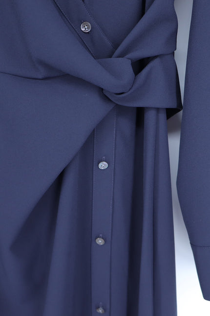 VERONICA BEARD Wright Crepe Midi Shirt Dress Navy Button Down Women's 12