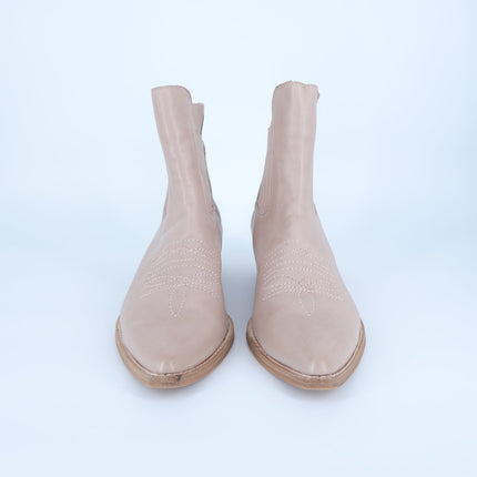 Silent D Puly Western Boots Blush Pink Leather Chelsea Women's 40/US 9