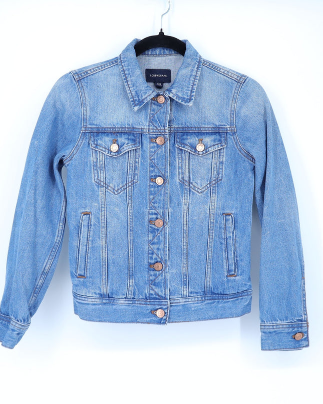 J. Crew Classic Denim Jacket Blue Medium Wash Long Sleeve Women's XXS