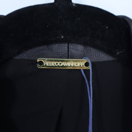 Rebecca Minkoff Beckly Open Blazer Black Lamb Leather Long Sleeve Women's XS