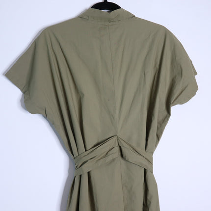 DEREK LAM Mikala Belted Shirt Dress NWT Oregano Green Short Sleeve Women's M