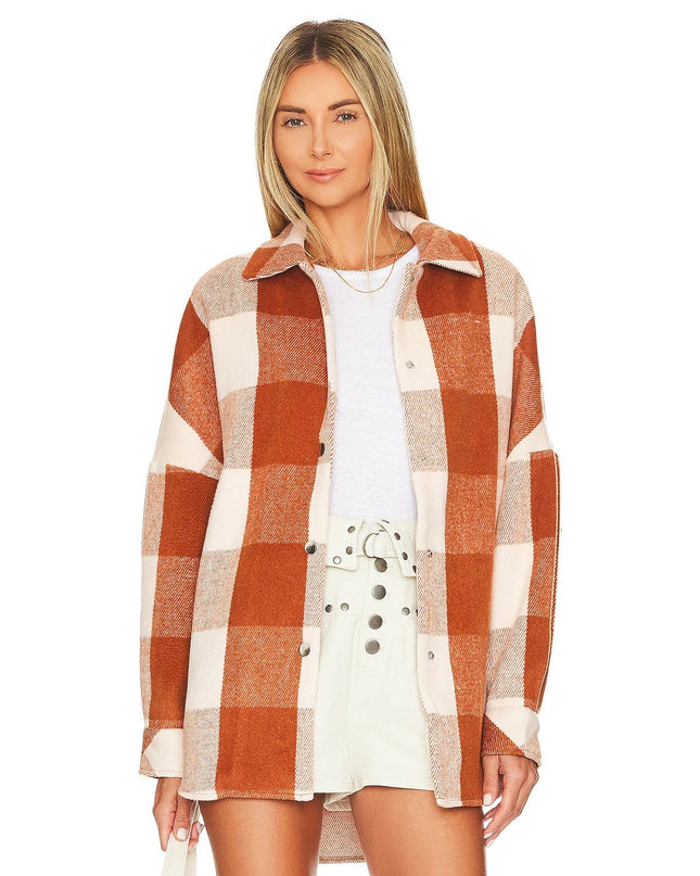 Steve Madden Bonnie Shacket Mocha Bisque Buffalo Fringe Back Women's L