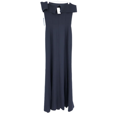 Laundry by Shelli Segal Off Shoulder Gown Black NWT A Line Maxi Dress Women's 4